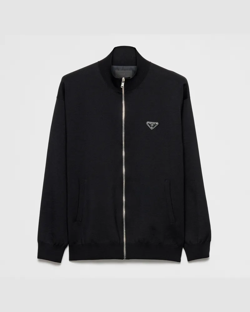 Prada Strickjacke aus Superfine-Wool Schwarz