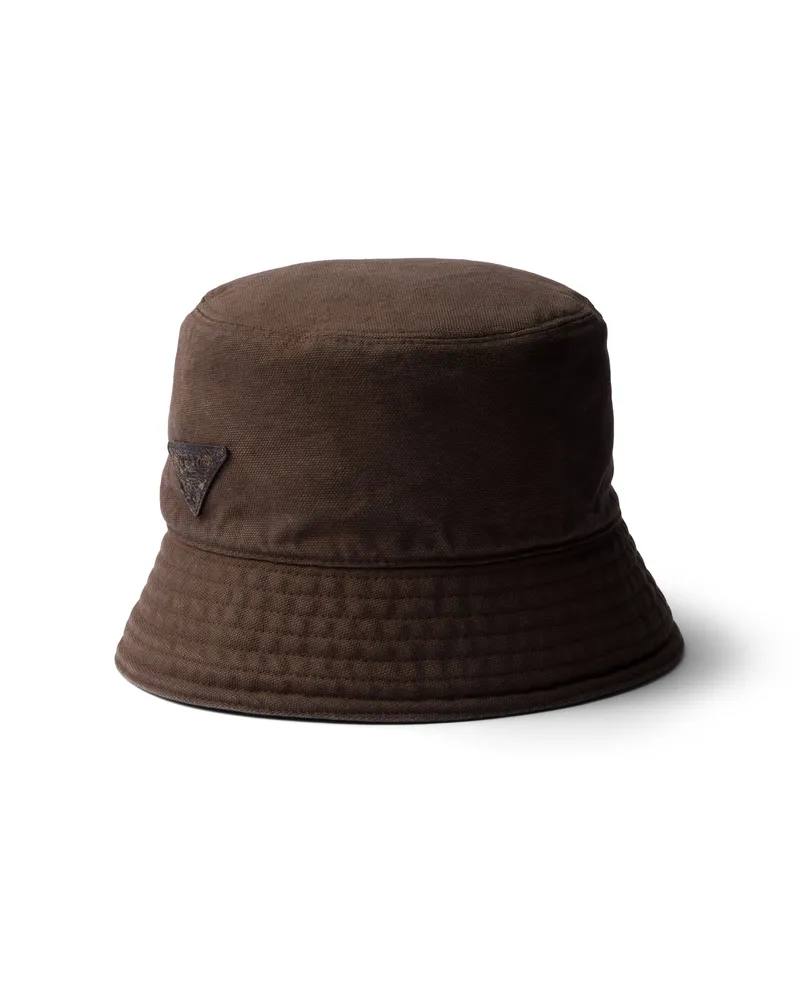 Prada Fischerhut Aus Baumwolle, Damen, Braun, Größe Braun