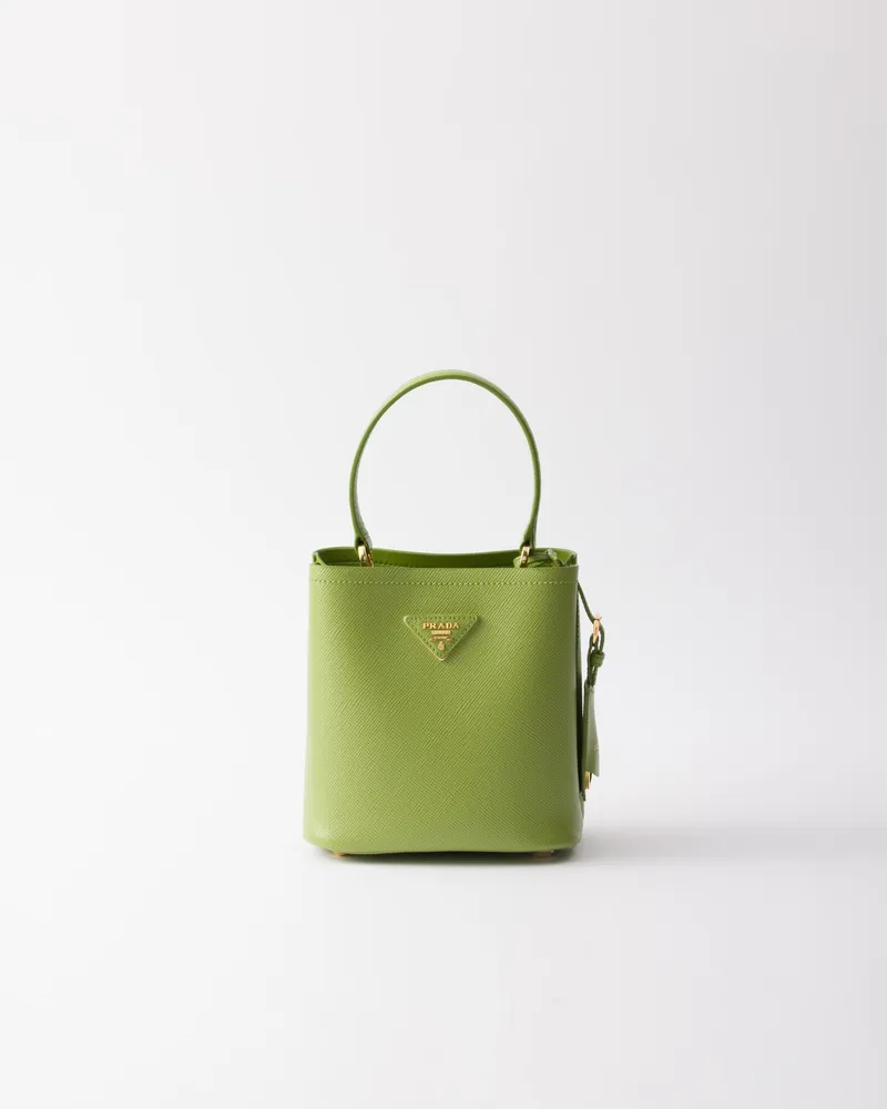 Prada Panier Mini Bag aus Saffiano-Leder Wiesengrün