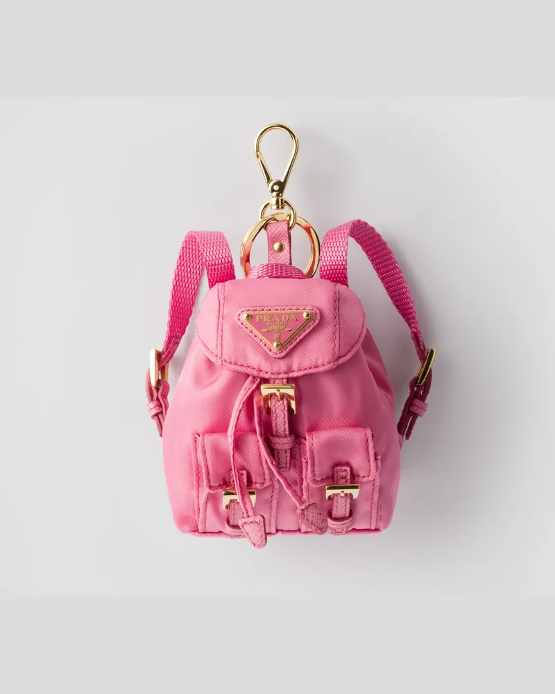 Prada Ikonischer Mini-Taschenanhänger aus Re-Nylon Begonienrosa