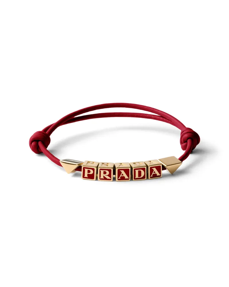 Prada Armband Aus Nappaleder, Damen, Rot Rot