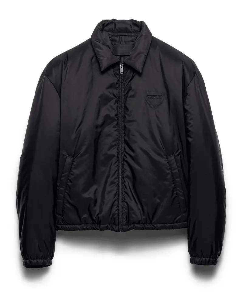 Prada Jacke Aus Re-nylon, Herren, Schwarz, Größe Schwarz