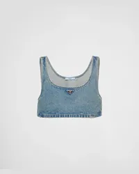 Prada Top aus Denim Mittelblau