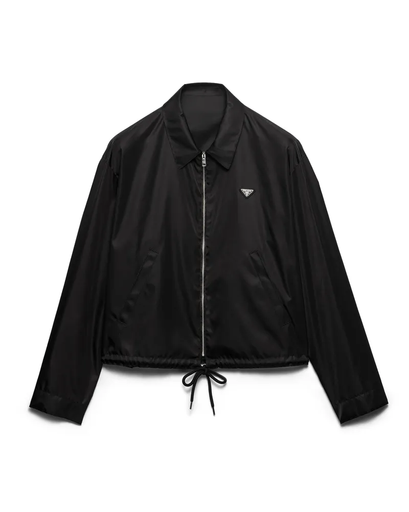 Prada Blousonjacke Aus Re-nylon, Herren, Schwarz, Größe Schwarz