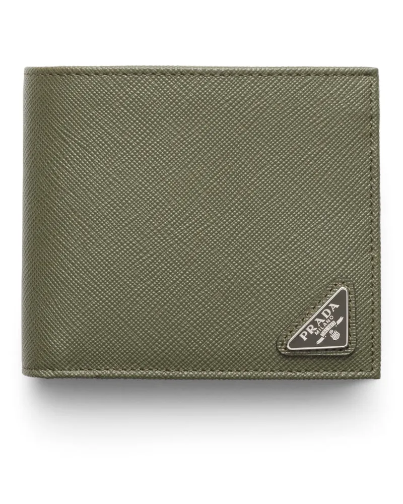 Prada Saffiano Leder Brieftasche Mit Münzfach, Herren, Lodengrün Lodengrün