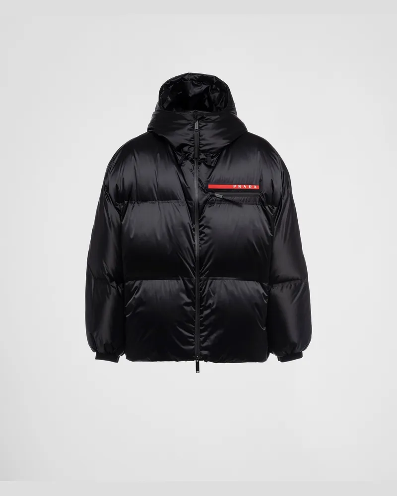 Prada Oversize-Daunenjacke aus technischem Re-Nylon Schwarz