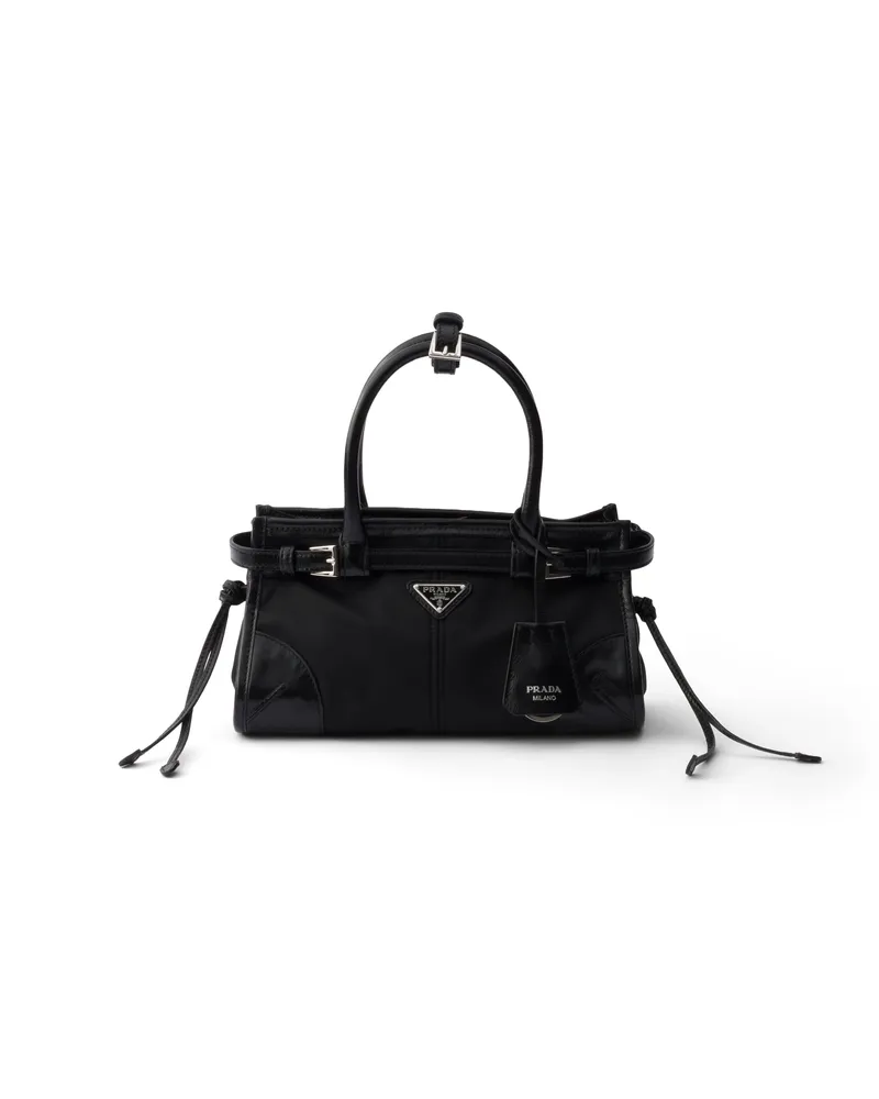Prada Bonnie Handtasche Aus Re-nylon Und Leder, Klein, Damen, Schwarz Schwarz