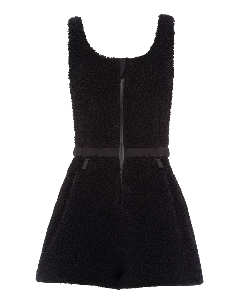 Prada Kurzer Jumpsuit aus Double Fleece Schwarz