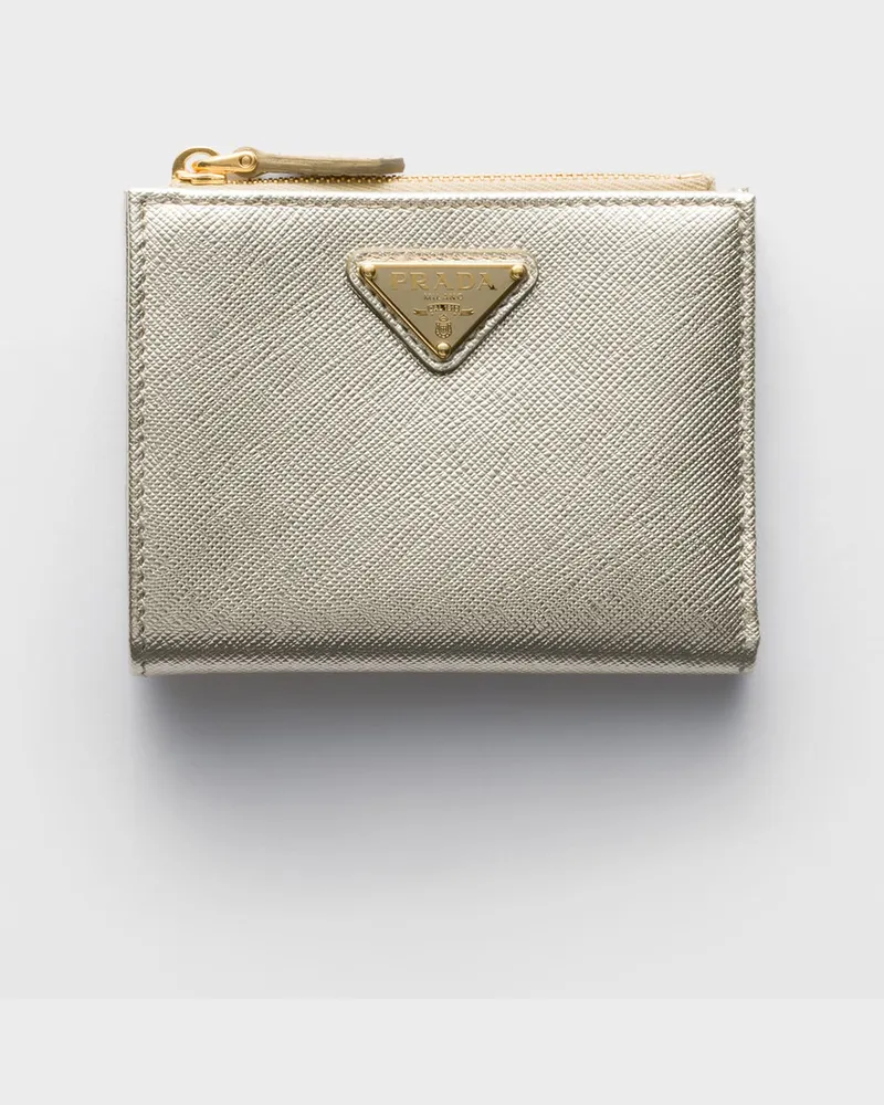 Prada Kleine Geldbörse aus Saffiano-Leder Pyrit