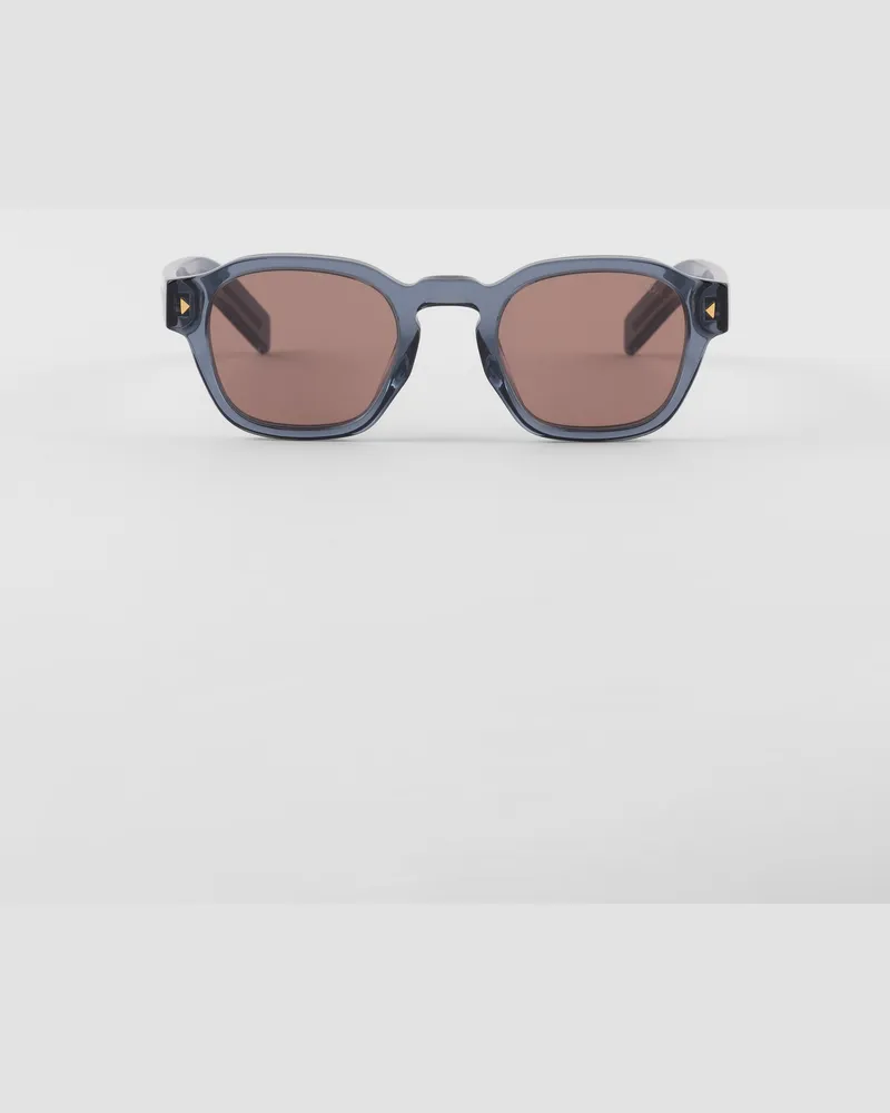Prada Sonnenbrille mit ikonischer Plakette aus Metall Dunkelbraun