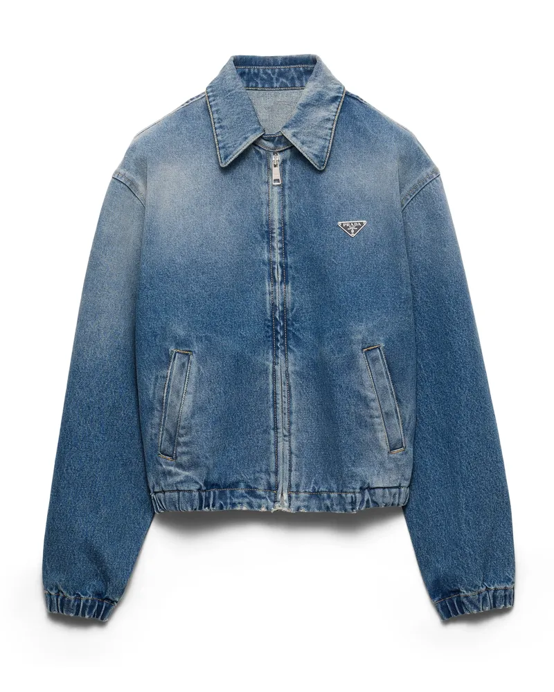Prada Jacke Aus Denim, Damen, Hellblau, Größe Hellblau