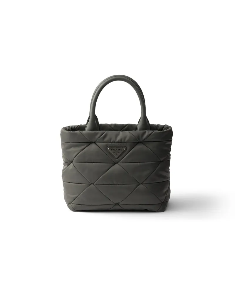 Prada Kleine Gepolsterte Tote Bag Aus Re-nylon , Damen, Quecksilbergrau Quecksilbergrau