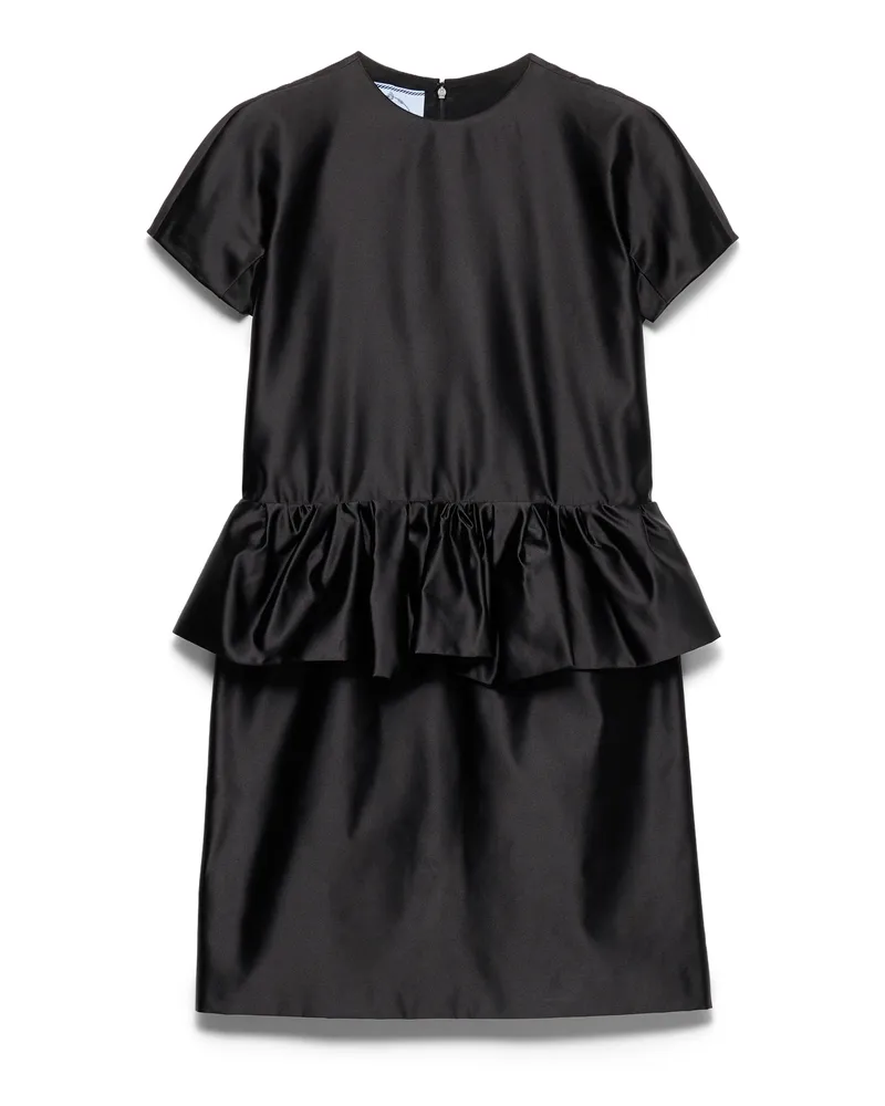 Prada Minikleid Aus Duchesse-seide, Damen, Schwarz, Größe Schwarz