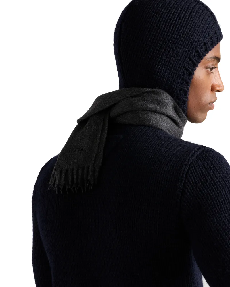 Prada Schal Aus Kaschmir, Herren, Anthrazitgrau Anthrazitgrau