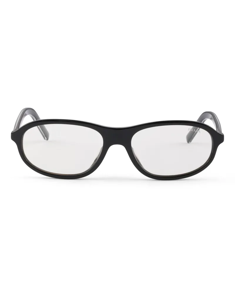 Prada Sonnenbrille Mit Der Ikonischen Metallplakette, Damen, Blu Ray Blu