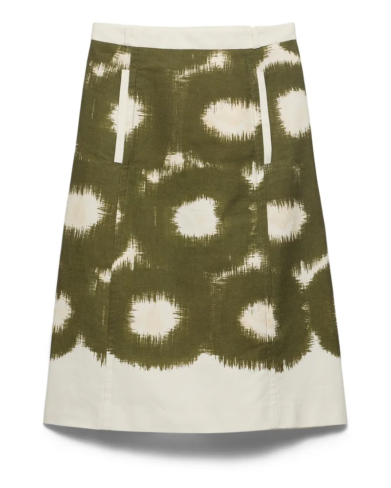 Prada Rock Aus Canvas Mit Print, Damen, Waldgrün, Größe Waldgrün