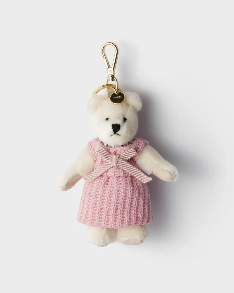 Prada Teddybär-Schlüsselanhänger-Taschenanhänger Weiss