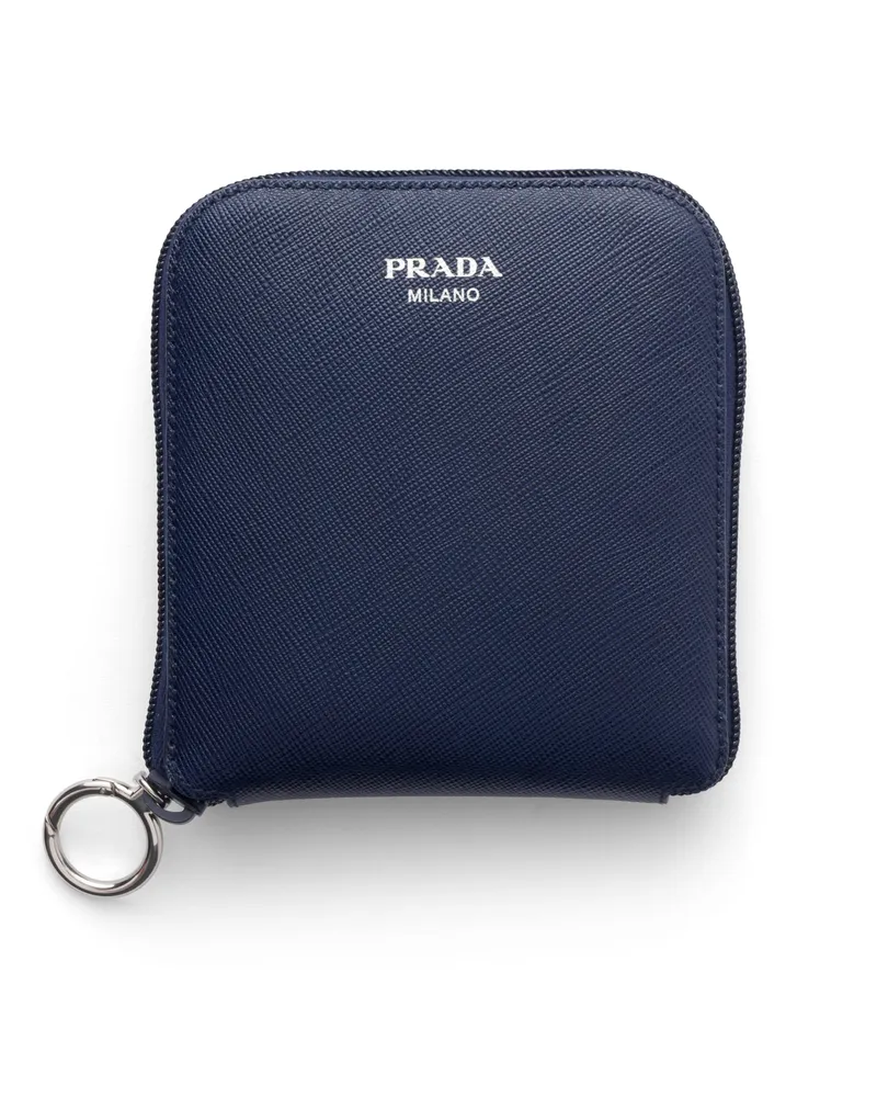Prada Anhänger Aus Saffiano-leder Mit Tasche Aus Re-nylon, Damen, Ostseeblau Ostseeblau