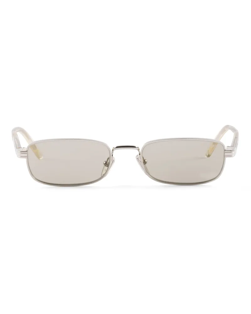 Prada Sonnenbrille Mit Der Ikonischen Plakette Aus Metall, Herren, Steingraue Gläser Steingraue