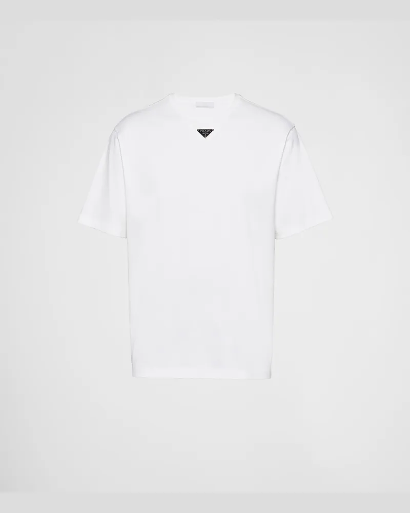 Prada T-Shirt aus Baumwolle Weiss