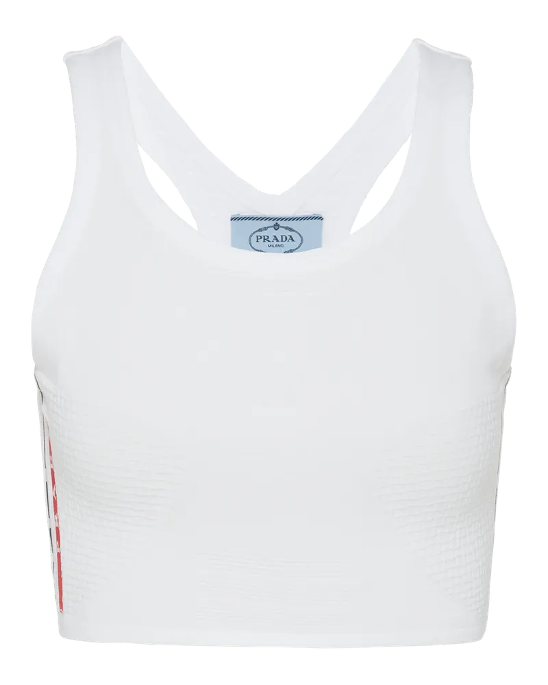 Prada Tanktop aus Soft Rec Polyester Weiss
