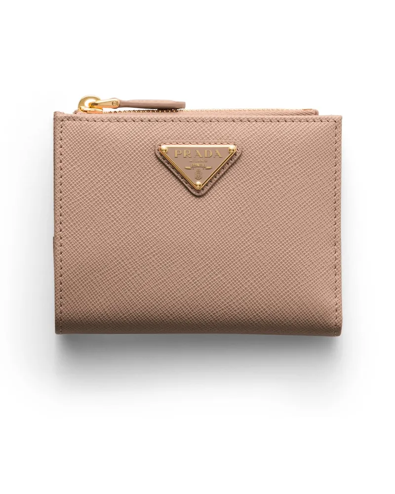 Prada Kleine Geldbörse Aus Saffiano-leder, Damen, Puderrosa Puderrosa