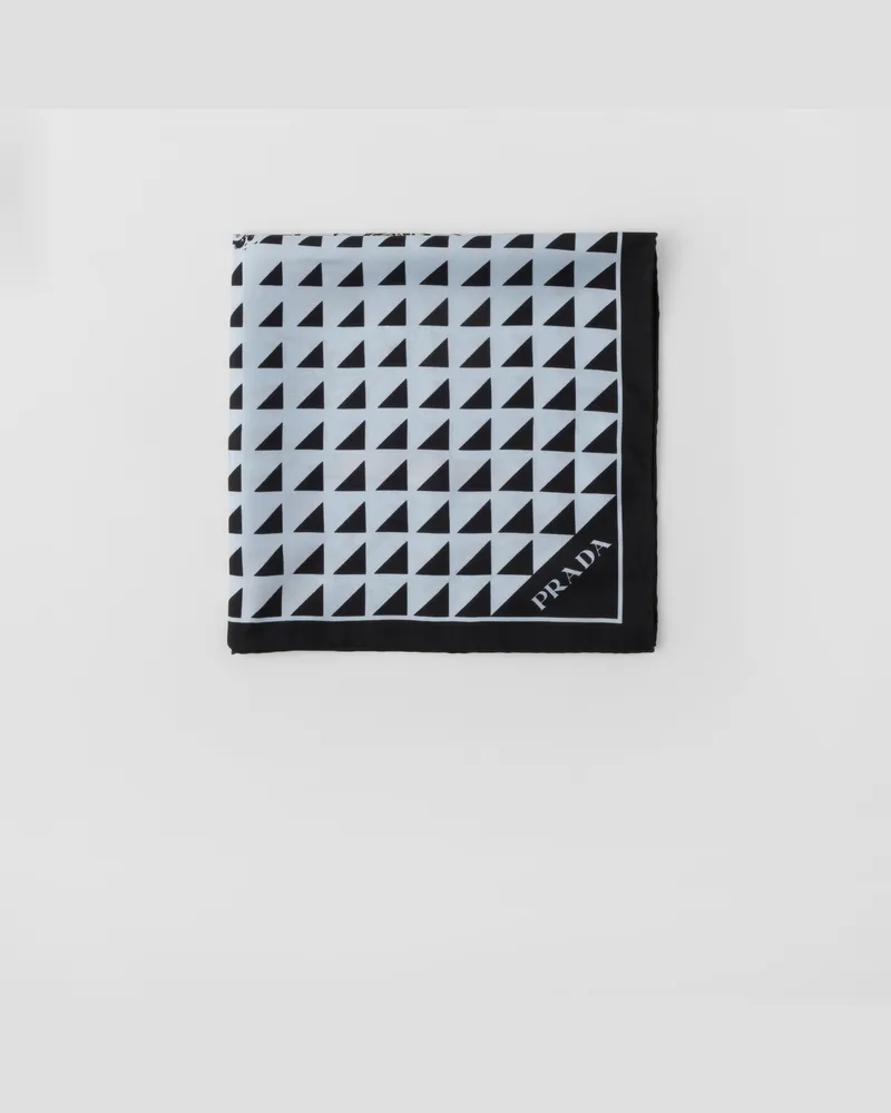 Prada Schal aus Seidentwill mit Print, 55 x 55 Schwarz