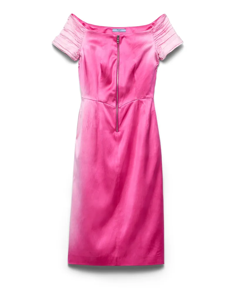 Prada Kleid Aus Gewaschener Duchesse, Damen, Fuchsia, Größe Fuchsia
