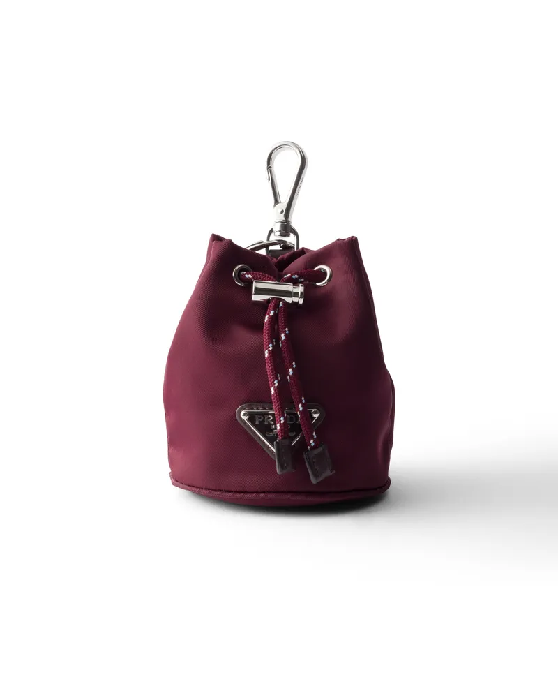 Prada Speedrock Schlüsselanhänger Aus Re-nylon, Herren, Burgunderrot Burgunderrot