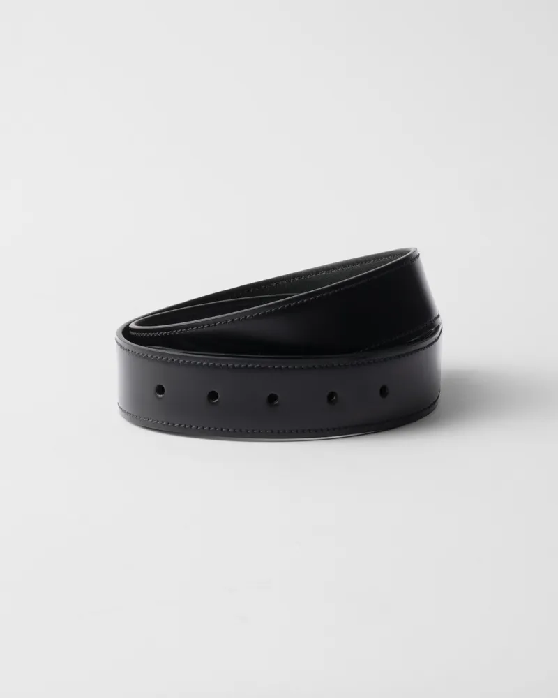 Prada Gürtelband aus Leder Schwarz