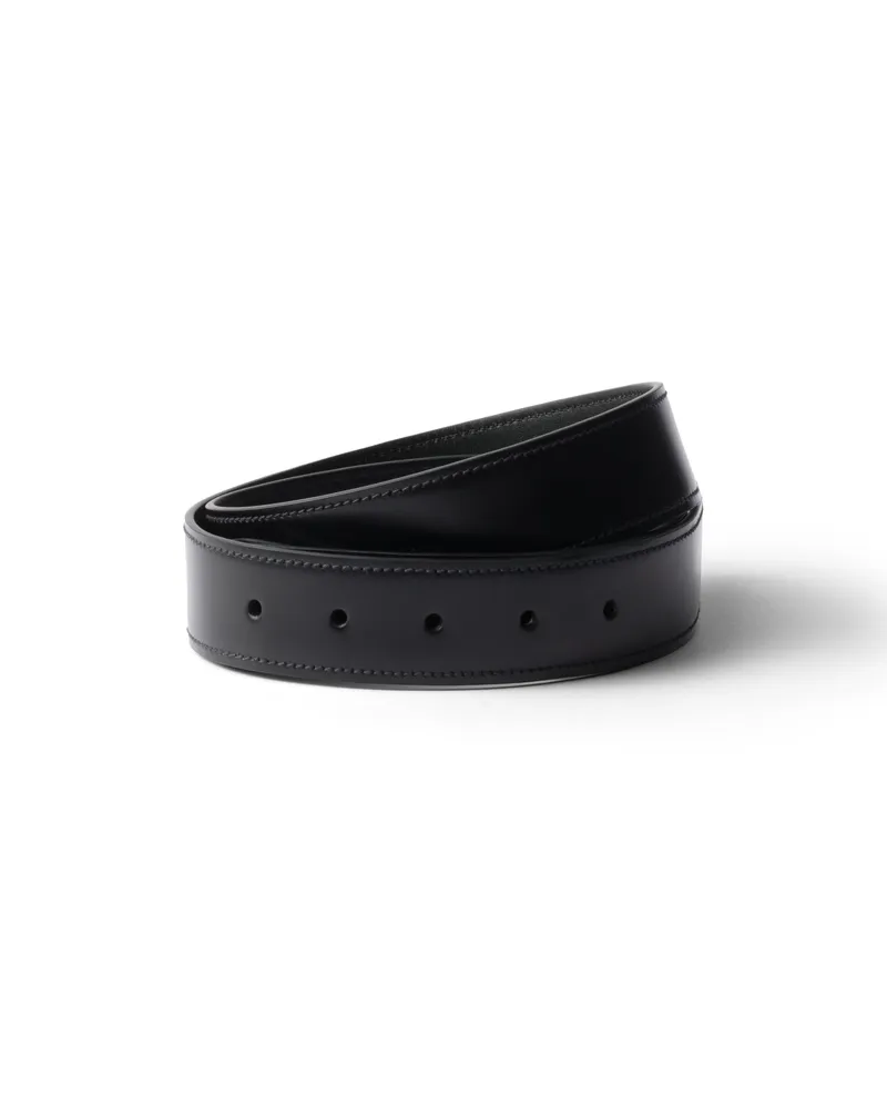 Prada Gürtelband Aus Leder, Herren, Schwarz, Größe Schwarz