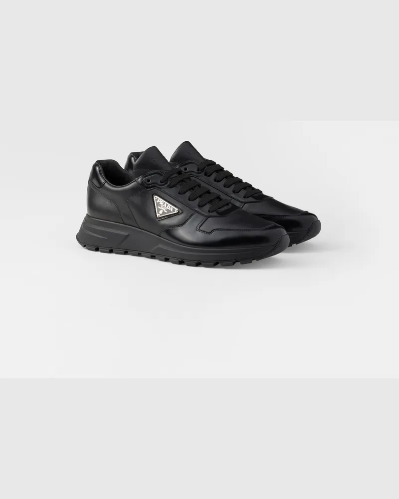 Prada Prax 01 Sneaker aus Leder Schwarz