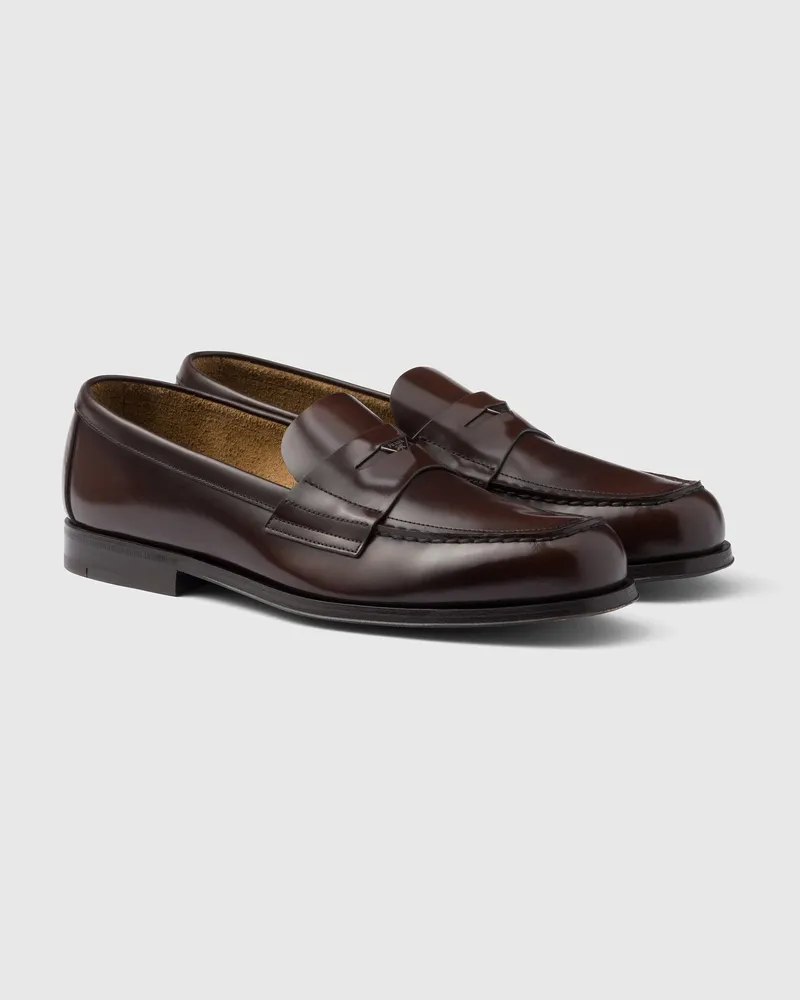 Prada Loafer aus gebürstetem Leder Sienna