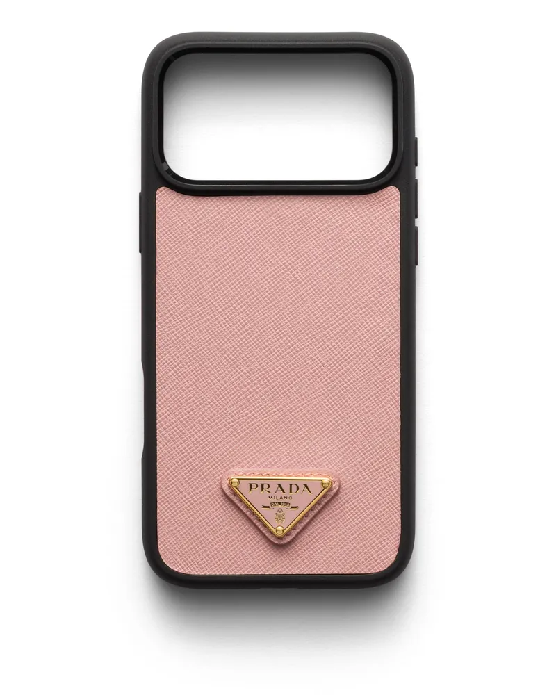 Prada Hülle Für Iphone 17 Pro Aus Saffiano-leder, Damen, Pfirsich Pfirsich