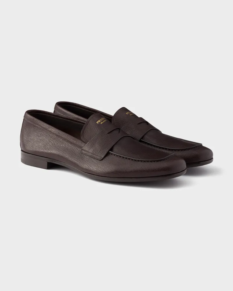 Prada Loafer aus Leder Dunkelbraun