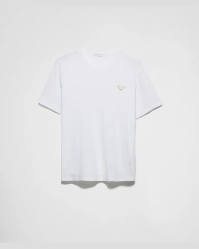 Prada T-Shirt aus Frottee Weiss
