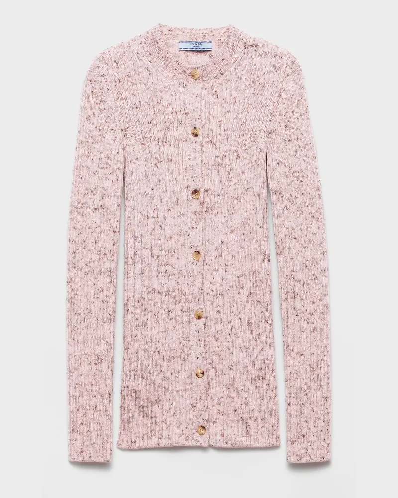 Prada Cardigan aus Rippstrick Rosa