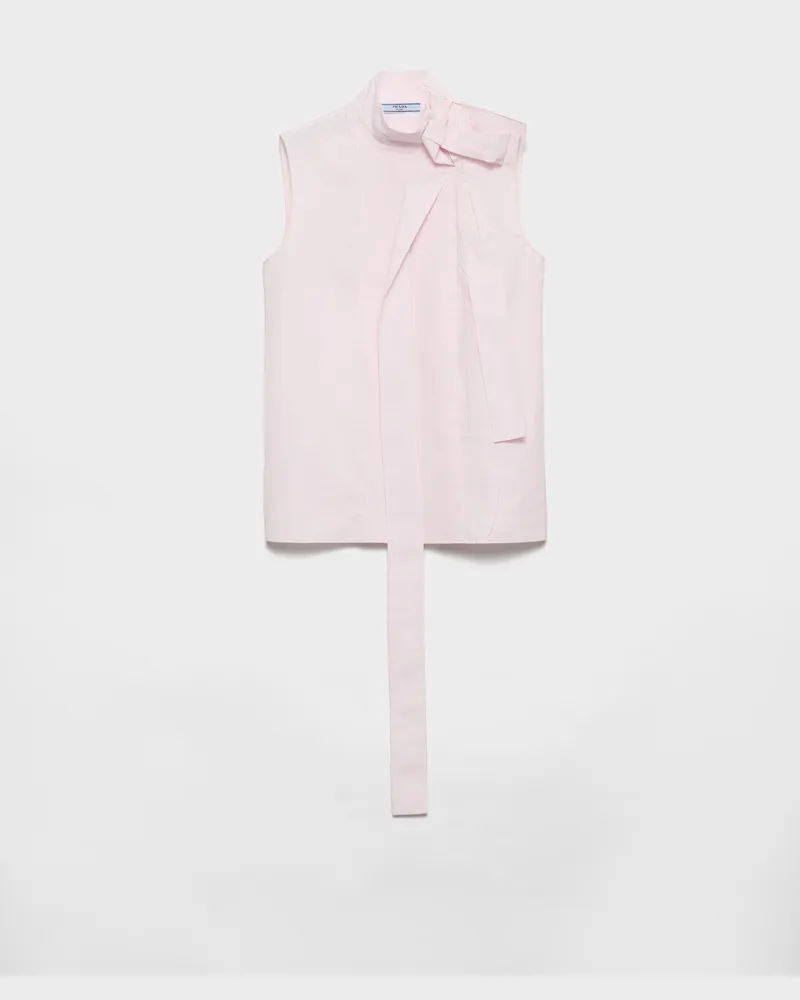 Prada Besticktes Top aus Popeline Blütenrosa