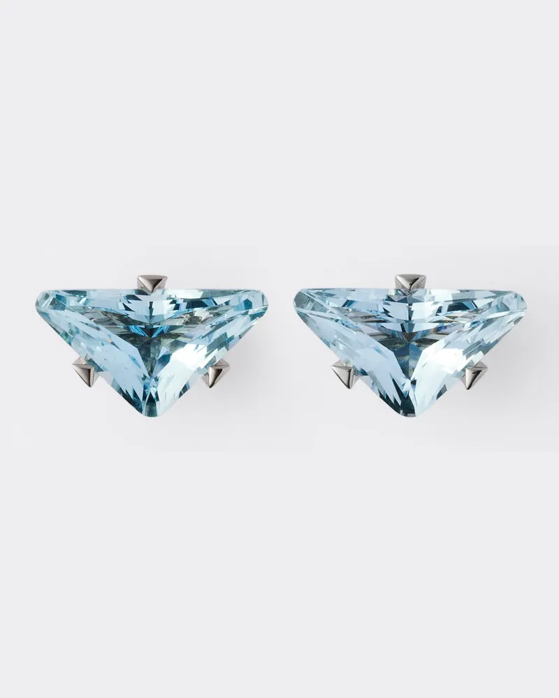 Prada Couleur Vivante Ohrstecker - Weißgold mit Aquamarin Gold