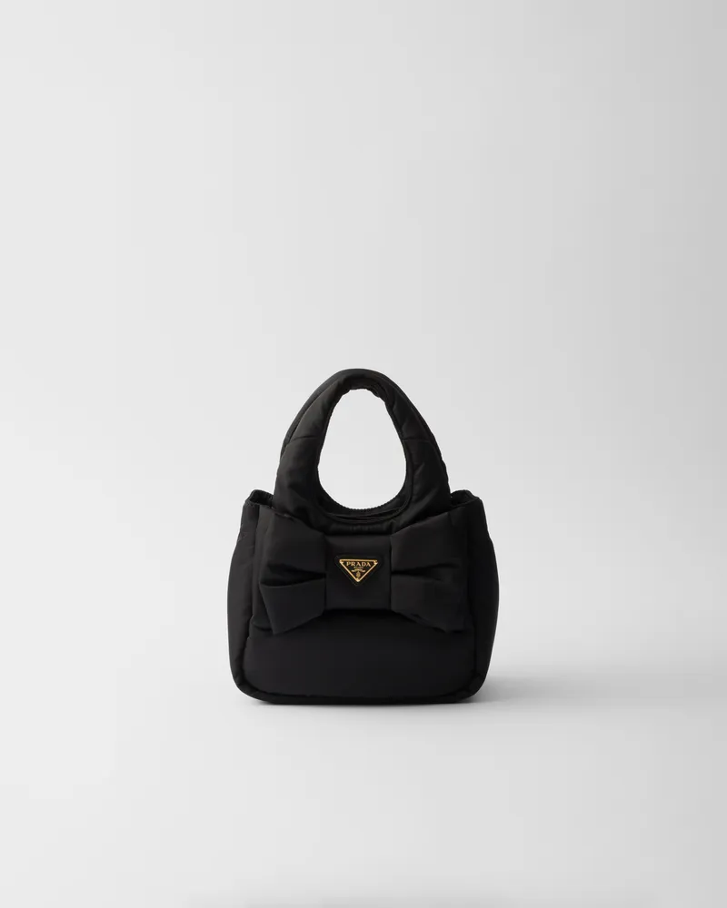 Prada Mini Bag aus gepolstertem Re-Nylon mit Schleife Schwarz