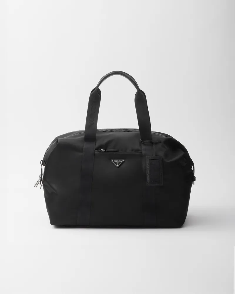 Prada Seesack aus Re-Nylon und Saffiano-Leder Schwarz