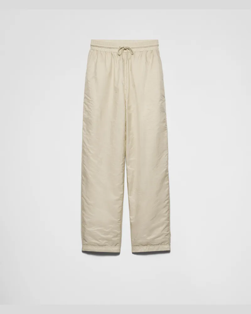 Prada Hose aus leichtem Re-Nylon Creme