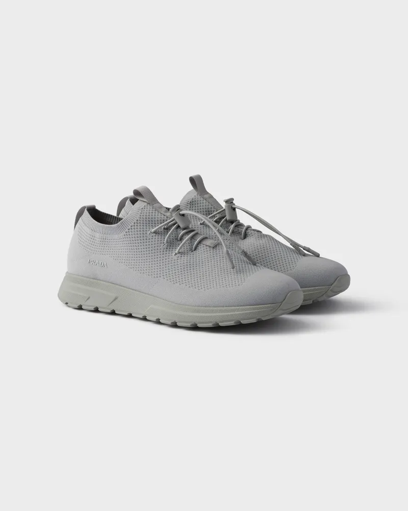 Prada Prax Sneaker aus Stretch-Strick Wolkengrau