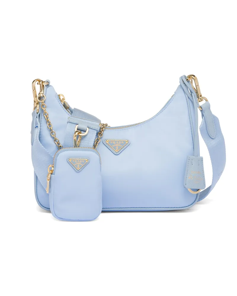 Prada Re-edition 2005 Tasche Aus Re-nylon, Damen, Blassblau Blassblau