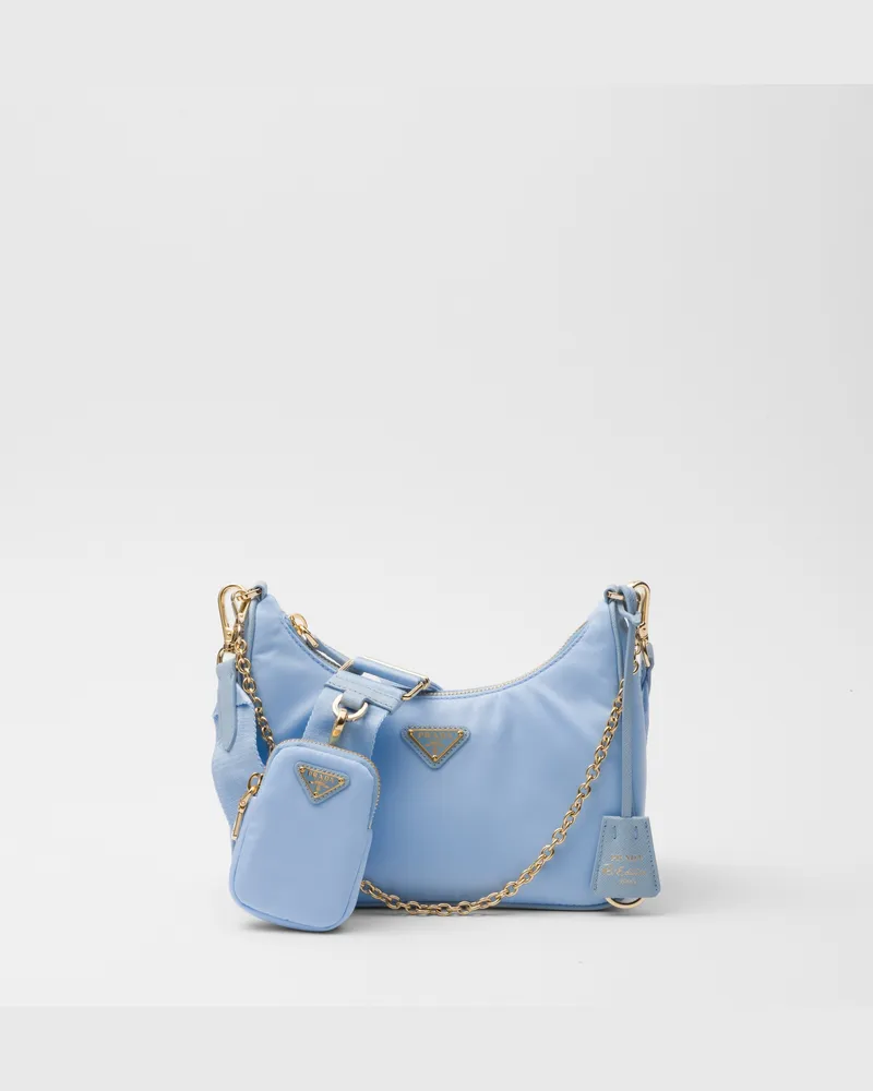 Prada Re-Edition 2005 Tasche aus Re-Nylon Blassblau