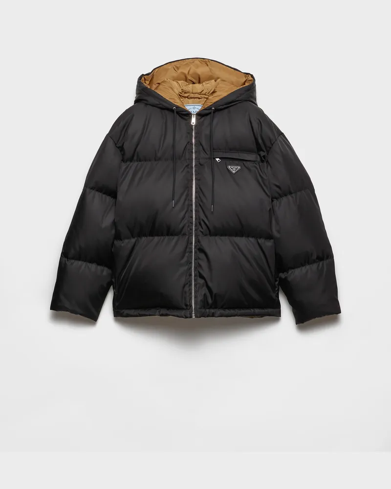 Prada Daunenjacke aus Re-Nylon Schwarz