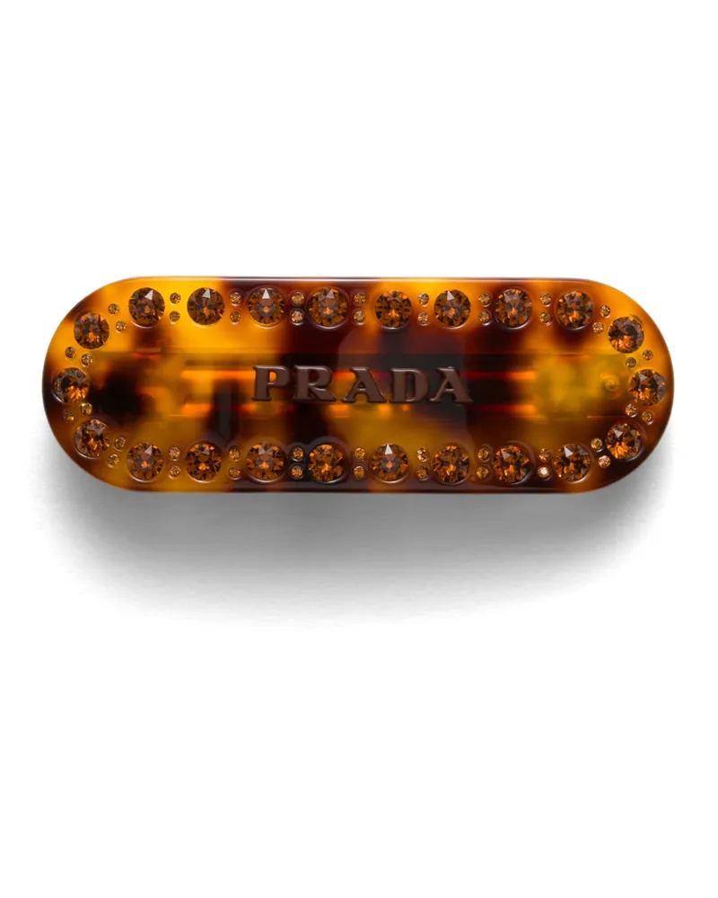 Prada Haarspange Aus Plexiglas, Damen, Honigfarben/schildpatt Honigfarben