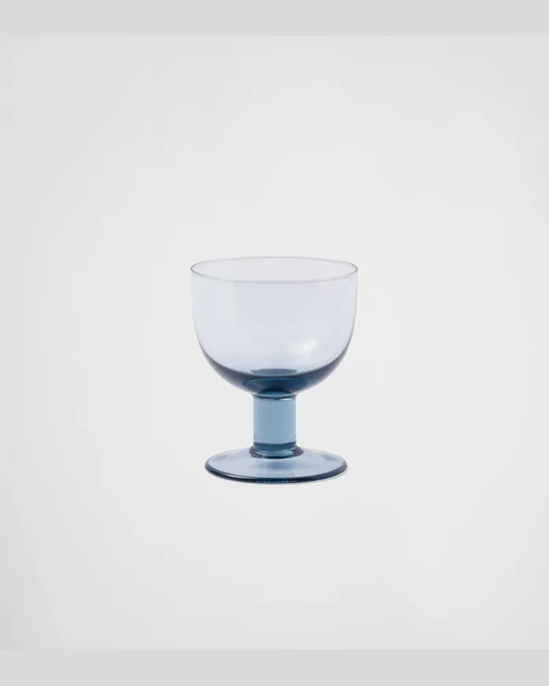 Prada Set mit zwei Wassergläsern aus Kristall – Plinth Meerblau