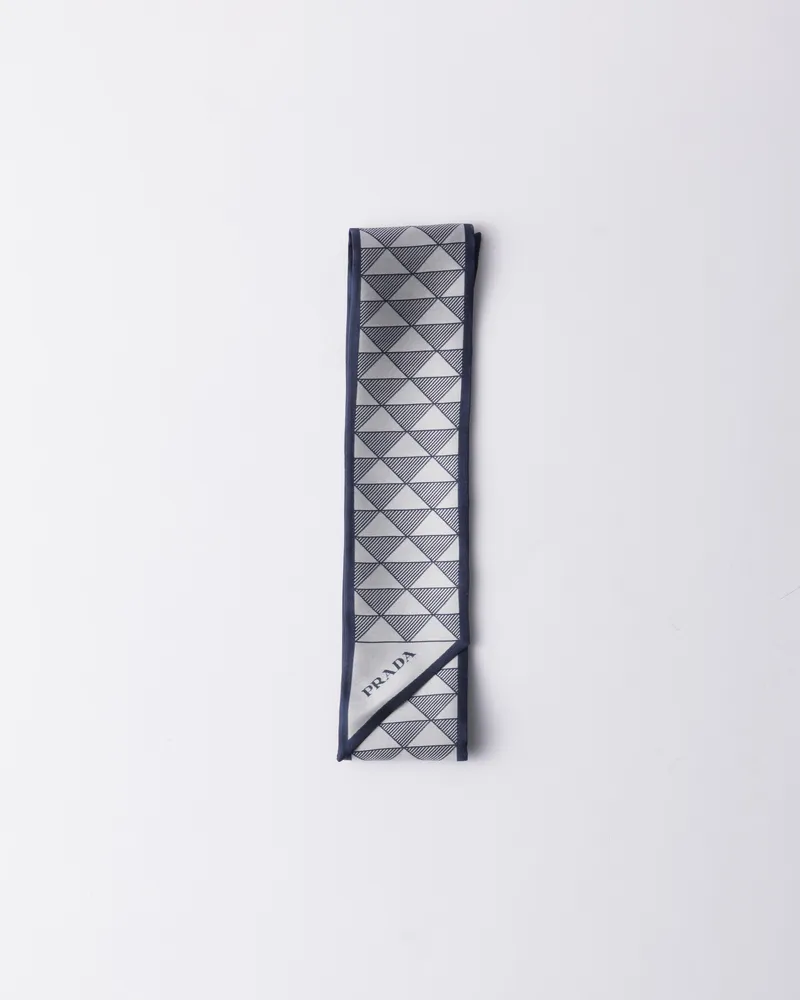 Prada Krawatte Aus Jacquard-seide, Damen, Baltisch-blau/kalk Baltisch-blau