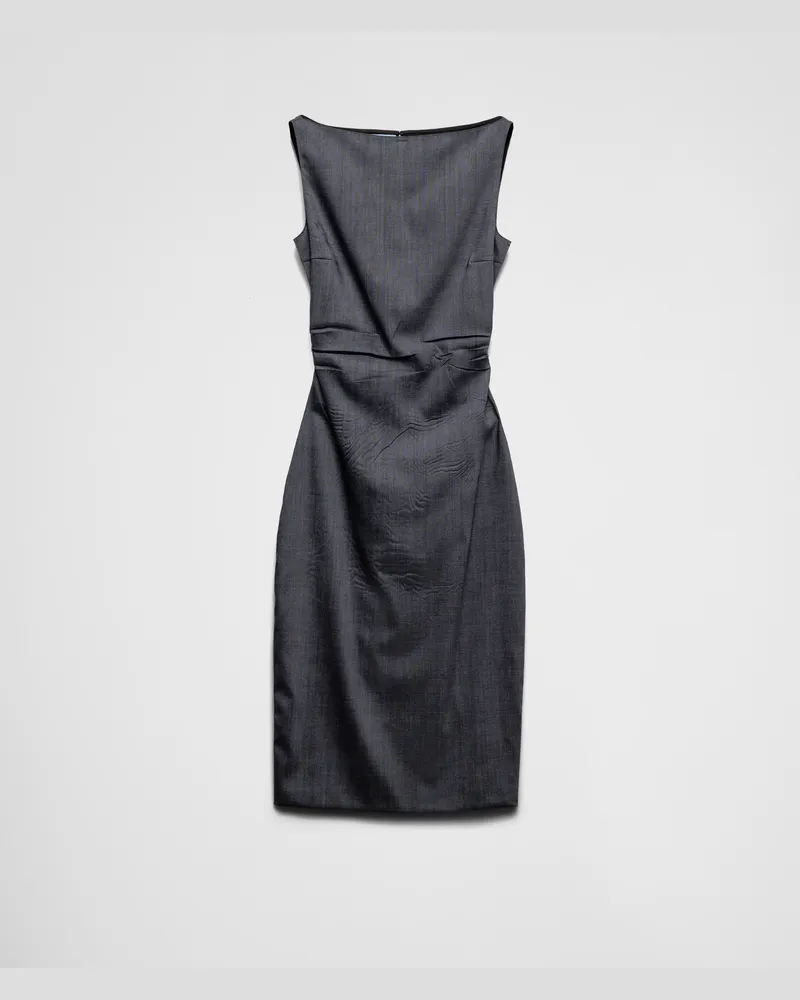 Prada Kleid aus Stretch-Kid-Mohair Schiefergrau